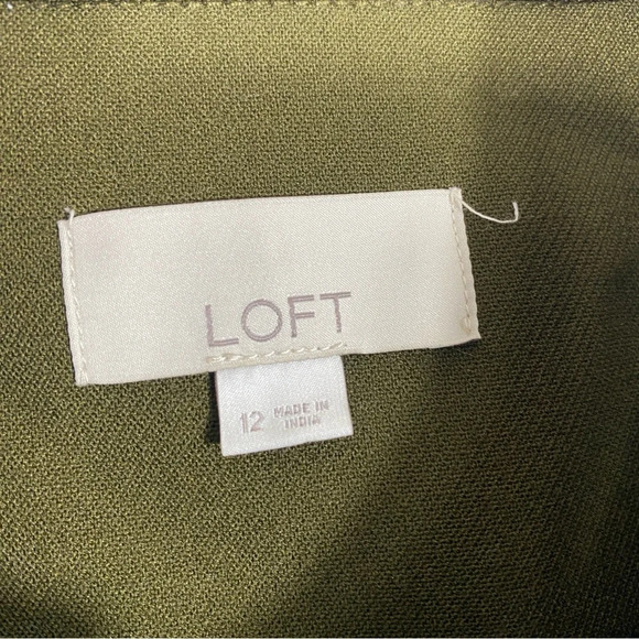 Loft Women Military Nautical Blazer Jacket Olive Green Size 12 Career Casual - Picture 4 of 11